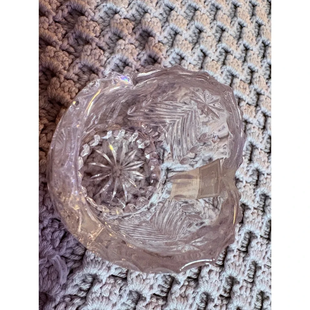 Mikasa Christmas‎ Tree Crystal Votive Candle Holder Germany SN106/610 Clear 4in